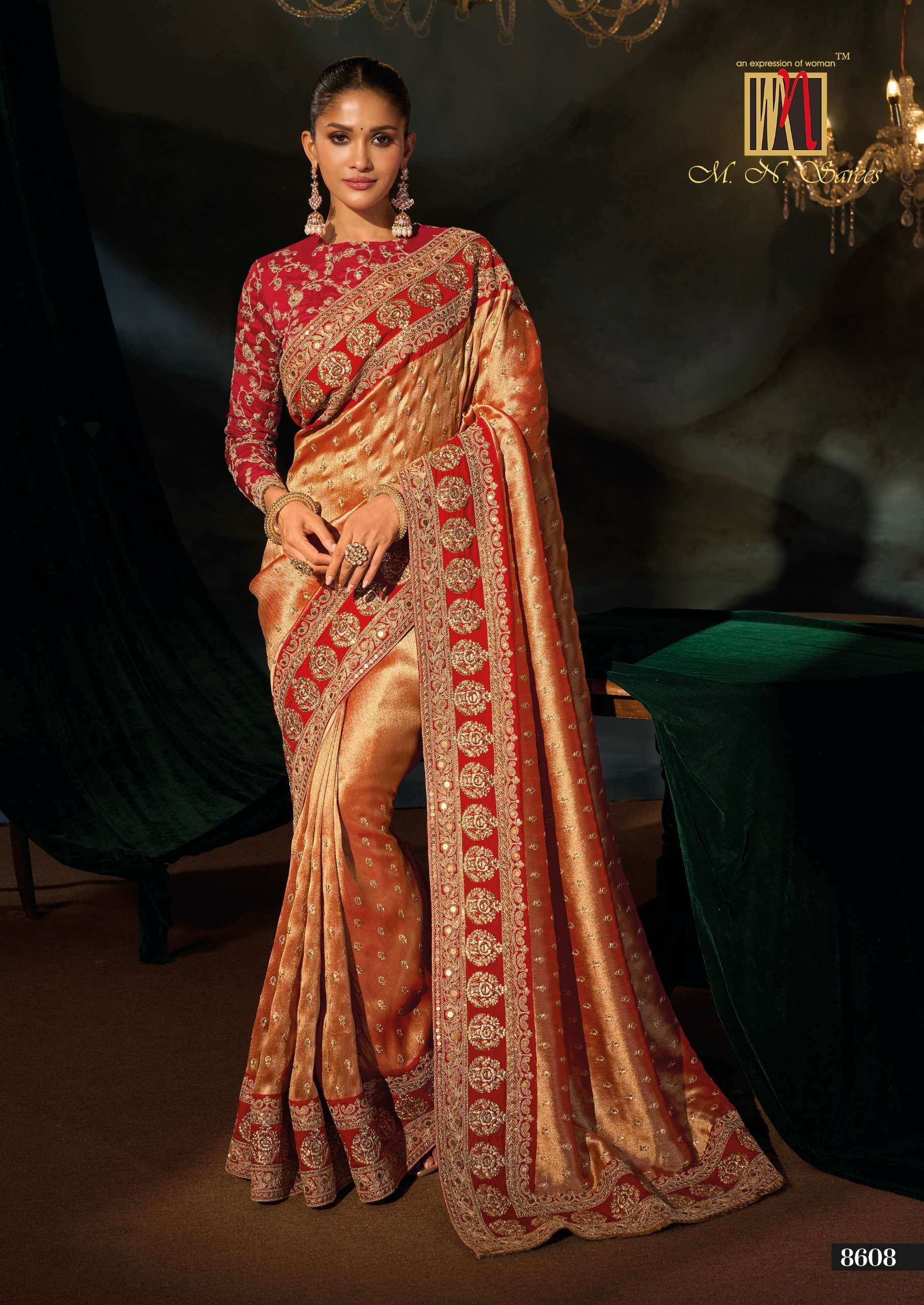 M N 8600 Series 8601 To 8613 the Royal and classic Heritage Collection saree wholesale in surat